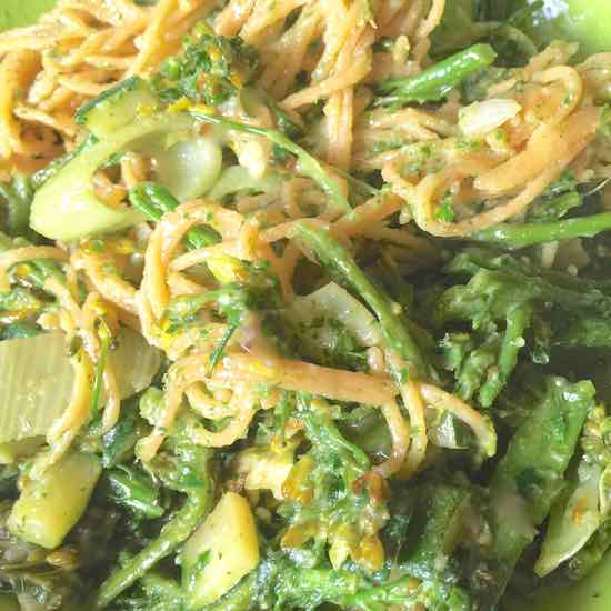 Pasta with fennel and broccolicini